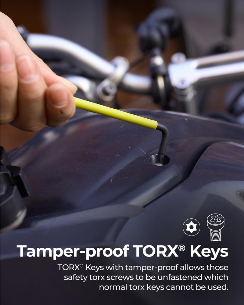 Kraftek Torx Wrench Set 13pcs(T6-T50),Extra Long Arm Security Metirc Star Wrench Set, Crafted Torx Key Set with Color Coded Sleeves for Furniture Assembly, Bicycle Maintenance, Household DIY - Image 3